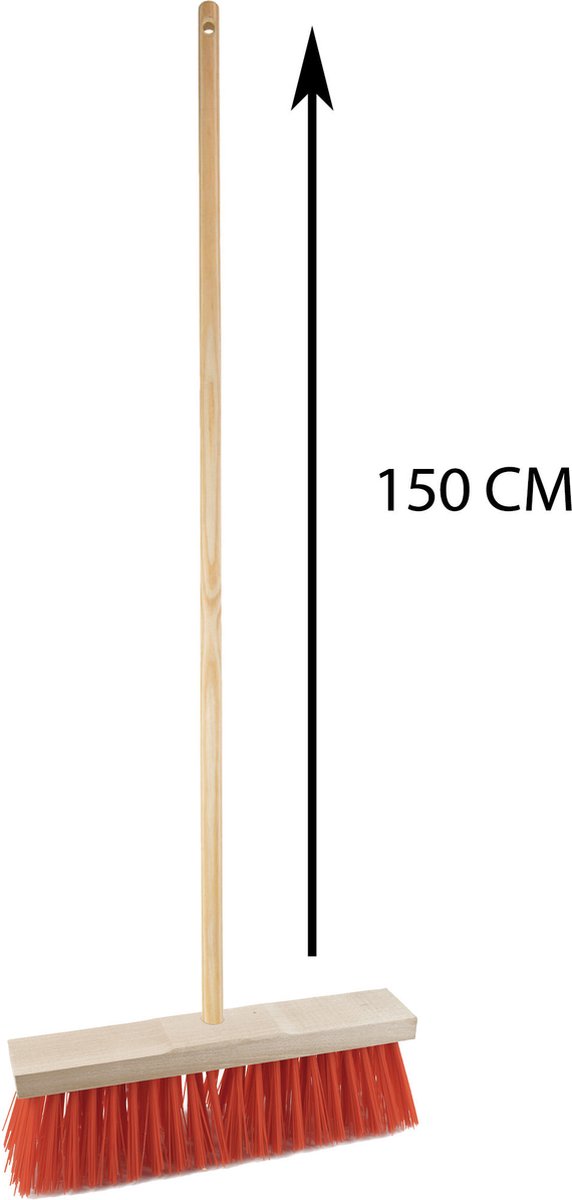 Sorex Bezem buiten - 32 cm - rood - steel 150 cm - harde bezem - straatbezem van Sorex — afbeelding 5