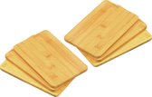 Kesper Ontbijtplankjes set 6x stuks - bamboe hout - 22 x 14 cm - lichtbruin - Broodplankjes - serveerplankjes