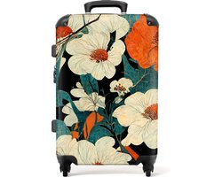 NoBoringSuitcases.com - Grote koffer dames vintage - Reiskoffer met 4 wielen XL - Trolley op wieltjes 72 liter - Rolkoffer groot vrouwen - Bagagetrolley medium