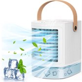 Portable 3-in-1 Mini Air Cooler Fan with Wireless Function - 3 Wind Modes, 3 Levels Humidify, 7 Colours Night Light