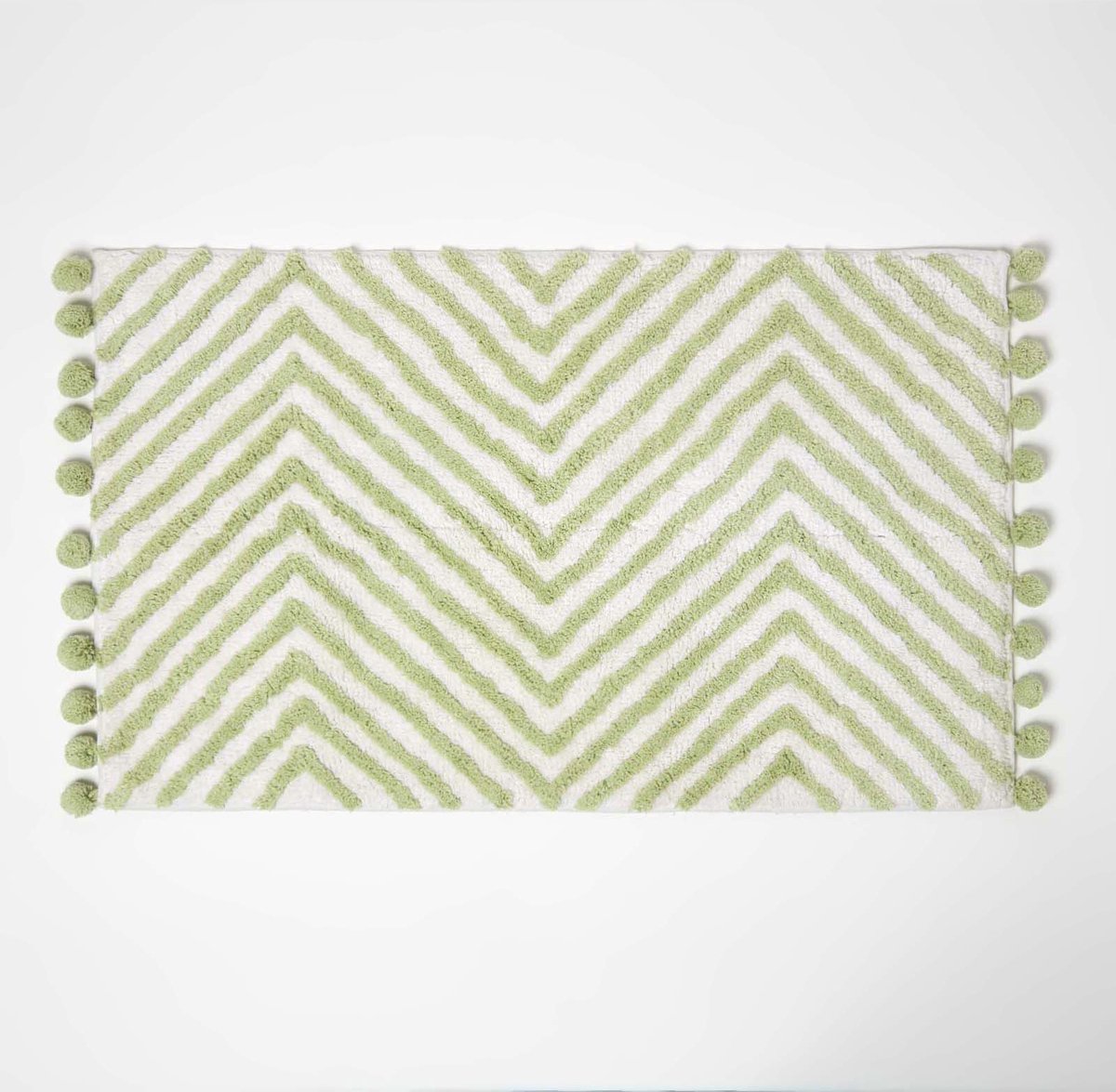 Homescapes Groene Badmat met Zigzagpatroon - Badmat 50 x 80 cm