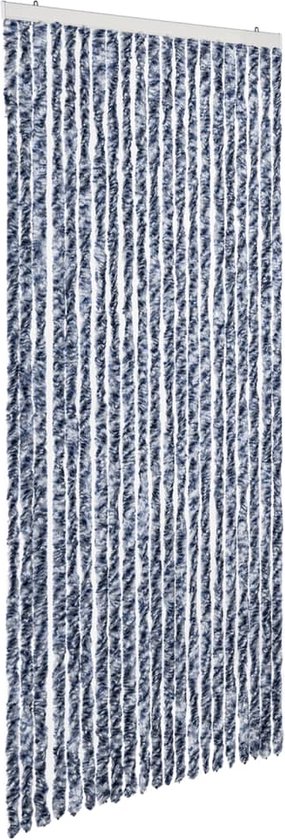 vidaXL-Vliegengordijn-90x200-cm-chenille-blauw-en-wit