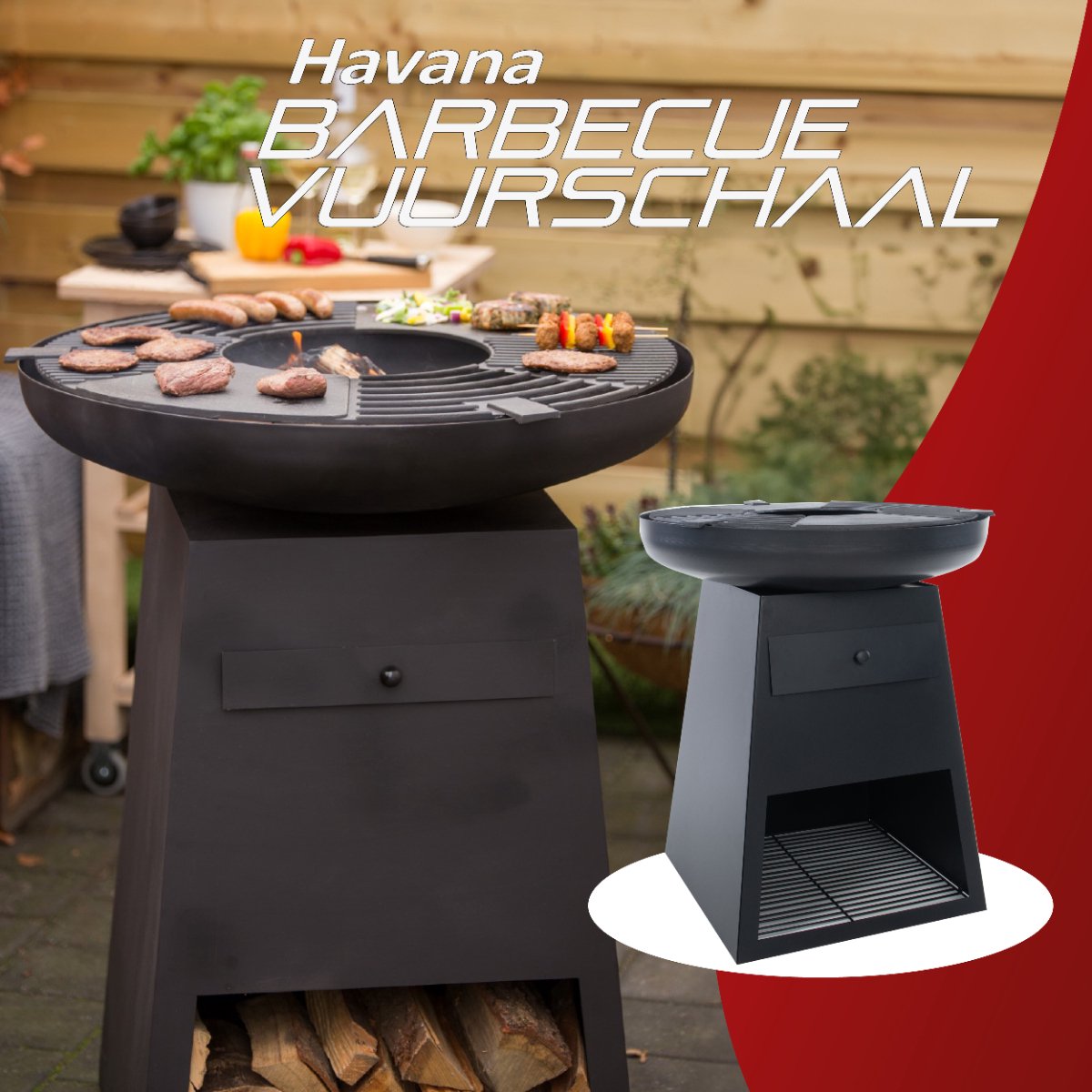 RedFire Havana Fire Bowl - Ø 80 cm - Black