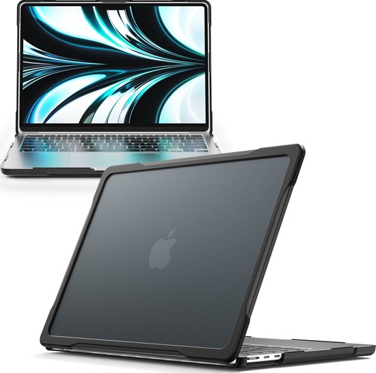 Mobigear Housse pour ordinateur portable compatible avec Apple MacBook Air 13" (2022-2024) Coque rigide pour ordinateur portable MacBook Case | Mobigear Antichoc Pro - Zwart - Modèle A2681