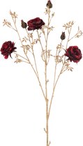 J-Line rozenstruik 3 Bloemen + Knoppen - kunststof - rood/goud