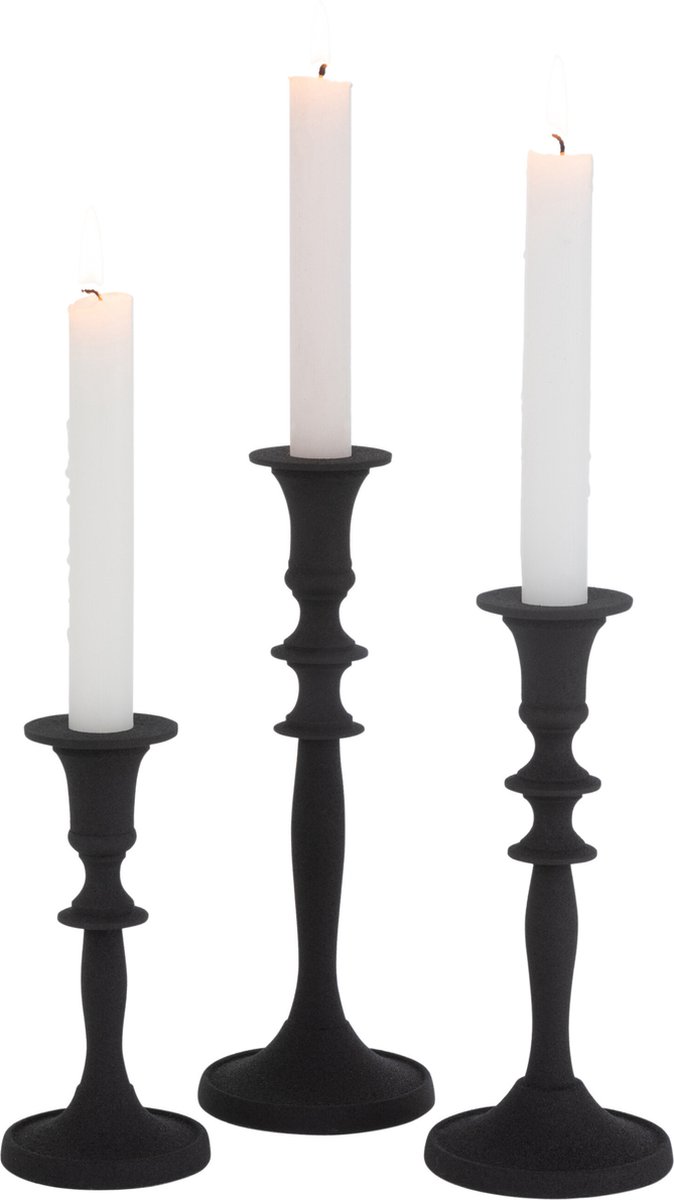 J-Line kaarshouder Klassiek - aluminium - zwart - 3 stuks