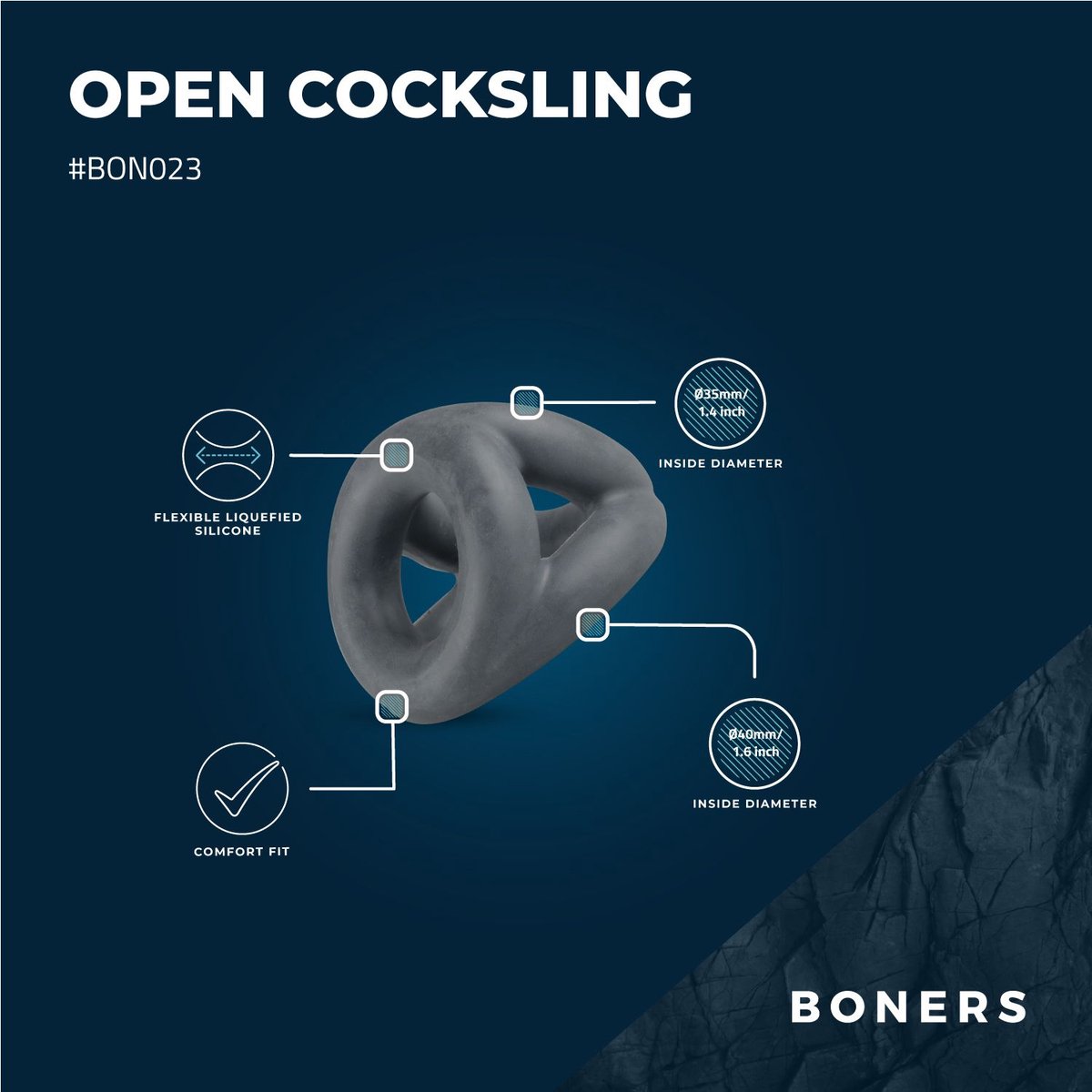 Goedkoopste Boners Open Cocksling - Cockring En Ballstretcher