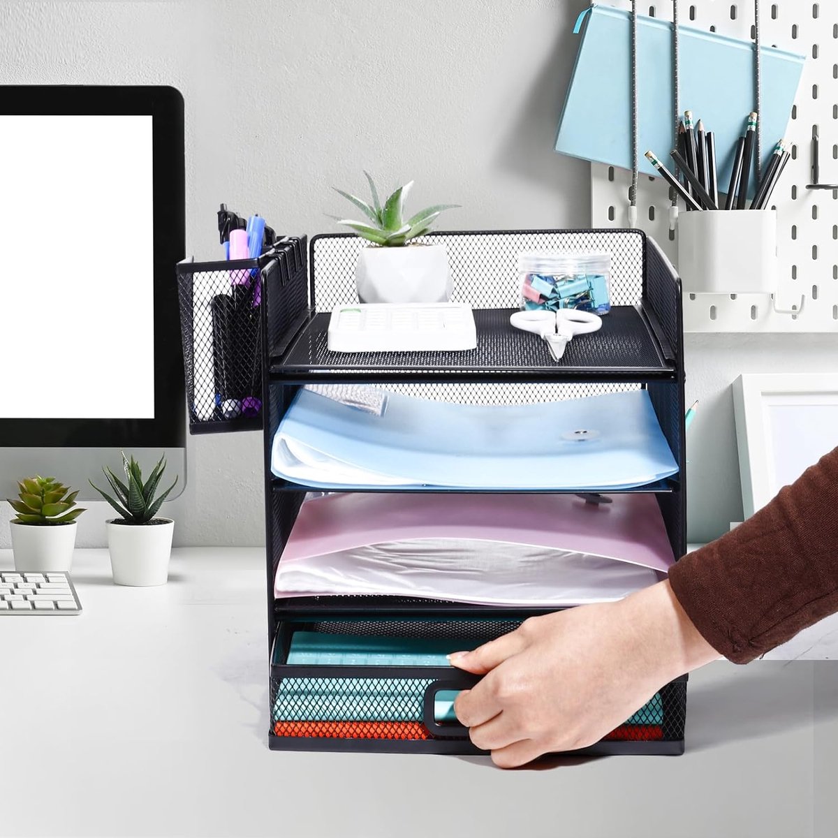 Petit compartiment de rangement en plastique transparent et empilable pour le bureau d'Ordonnez simplement | Michaels