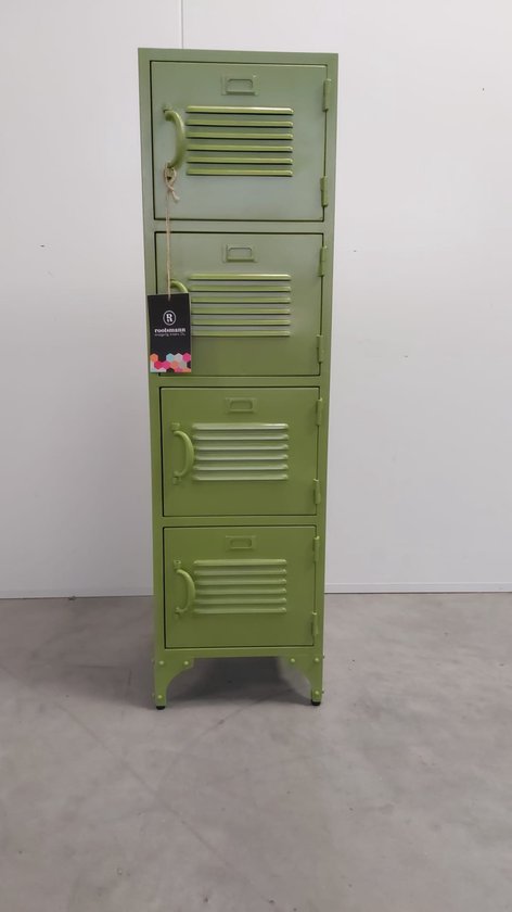 Armoire de casier Zwart - Casier à 4 Portes - Armoire de casier en métal - Armoire de casier en métal