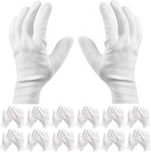 12 Paar Zachte Katoenen Handschoenen, Witte Katoenen Handschoenen Worden Gebruikt Voor Cosmetica, Sieradenmuntinspectie, Inspectiehandschoenen, Servicehandschoenen, Vochthandschoenen