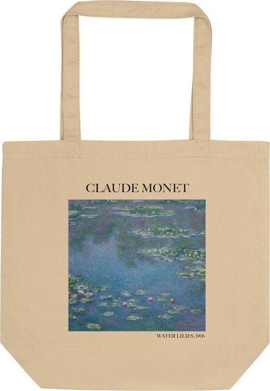 Claude Monet 'Waterlelies' ("Water Lilies") Beroemde Schilderij Tote Bag | 100% Katoenen Tas | Kunst Tote Bag | Naturel