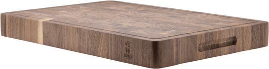 Shinrai Knives - Premium Snijplank van Walnotenhout - 40 x 30 x 4.5 cm - Luxe en Duurzame Keukenplank met Handvat - Ideaal voor Serveren en Snijden - Broodsnijplank Hout - Hakblok
