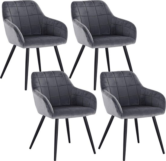 Rootz fluwelen eetkamerstoelen - elegante zitplaatsen - comfortabele stoelen - pluche fluweel, ergonomisch ontwerp, duurzame constructie - 49 cm x 43 cm x 81 cm