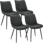 Rootz gestoffeerde eetkamerstoelen - moderne eetkamerstoelen - comfortabele stoelen - duurzame stof - ergonomisch ontwerp - eenvoudige montage - zitmaat 46 x 40,5 cm