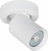 Witte spot Oliver | 1 lichts | wit | kunststof / metaal | Ø 10 cm | eetkamer / woonkamer / slaapkamer lamp | modern / stoer design