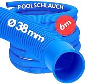 Zwembadslang, 6 meter, 38 mm, blauw, flexibele pompslang, vormvast