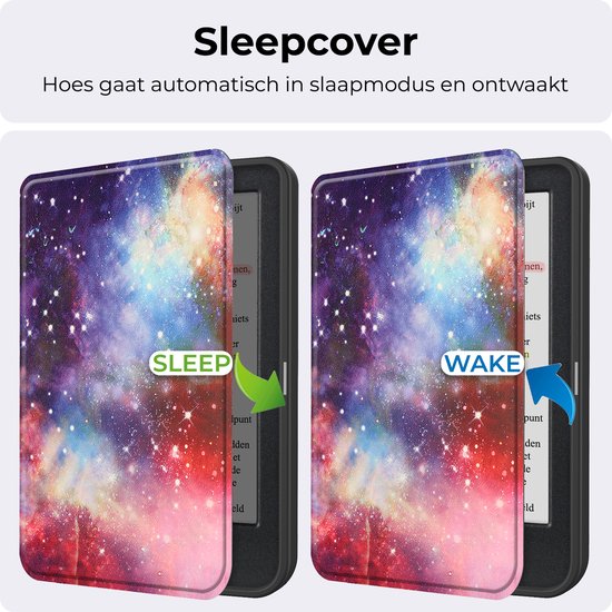 Hoesje Geschikt voor Kobo Clara Colour Hoesje Luxe Bescherm Case - Hoes Geschikt voor Kobo Clara Colour Hoes Book Cover - Galaxy van Hoesje  — afbeelding 4
