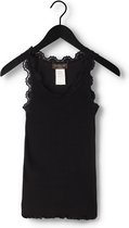Rosemunde Silk Top W/ Lace Tops & T-shirts Dames - Shirt - Zwart - Maat L