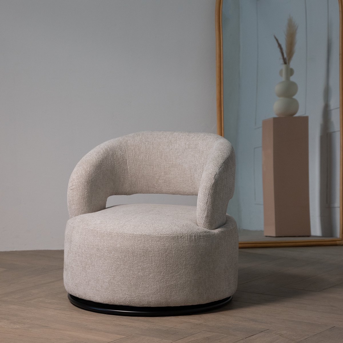 Giga Meubel Fauteuil Eliza - Stof - Beige