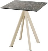 Tuintafel Vierkant - Staal/HPL - 70x70x73,2cm - Galaxy Marble