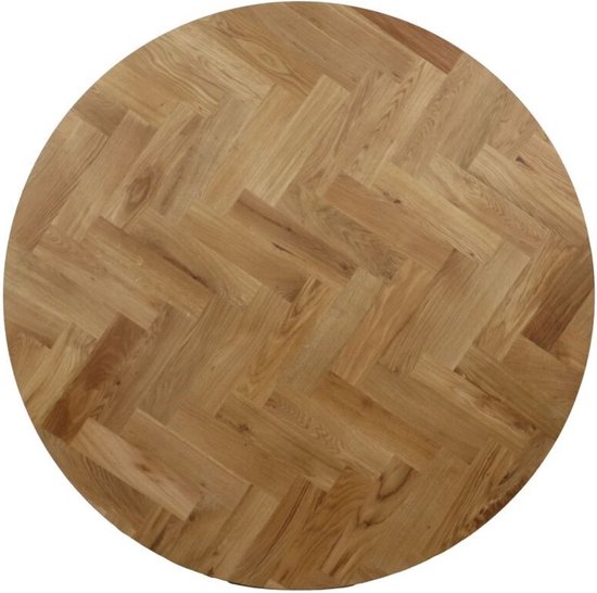 HSM Collection - Plateau de table Fishbone Round- 150x150x4 - Naturel - Chêne