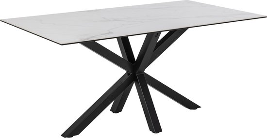 Eettafel Axel Rechthoek Keramiek Wit 160cm - Giga Living