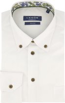 Ledub modern fit overhemd - wit (contrast) - Strijkvrij - Boordmaat: 42