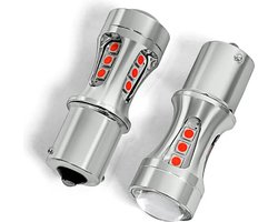 XEOD Pro Line Lampen set – P21W 1156 LED – 6000K Rood licht canbus – 2 stuks