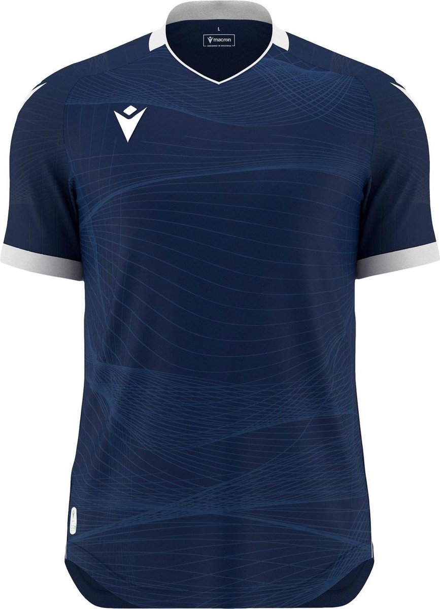 Macron Wyvern Eco Shirt Korte Mouw Heren - Marine / Wit | Maat: L