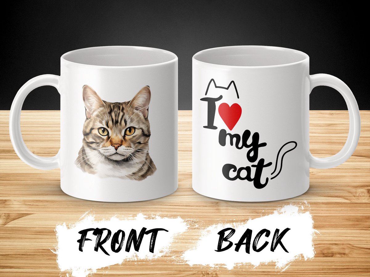 Mok American Wirehair - kat - I love my cat - cat lovers - katten
