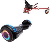 E-Mobility Rentals Hoverboard Met Schokdemper Hoverkart Rood - Regular Zwart - Standard Afstand - 6.5'' Wielen - Oxboard - 15kmh - Bluetooth Speakers - LED Verlichting - UL2272 Gecertificeerd - Anti lek banden - Cadeau voor Kinderen, Tieners en Volwa