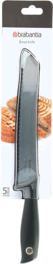Couteau à pain Brabantia emballé avec une image de pain.