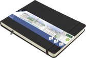 Kangaro schetsboek - A5 landscape - zwart - PU hardcover - met elastiek en lint - K-861230