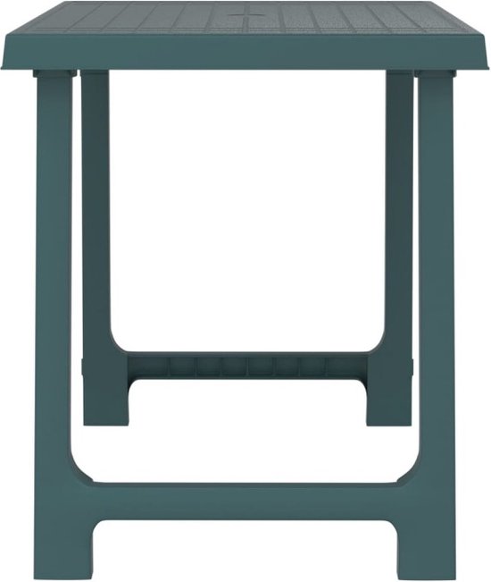 Campingtafel hout-look 79x56x64 cm PP groen van Vidaxl — afbeelding 2