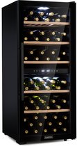 Klarstein Barossa 102 Duo wijnkoelkast - 102 Flessen - 226 Liter - 2 Zones - Touch bediening - Wijnklimaatkast - Zwart
