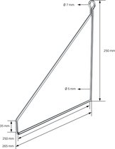 Planksteun driehoek 2 stuks 25x25 cm zilver metaal ML design