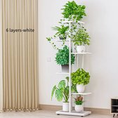 Planten standaard - Wit - Plantenrek - Wandkast - Planten tafel - Tuin Decoratie - Planten houder - Huis & Tuin - Planten - 6 Lagen - Plantenstandaard voor binnen.