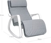 In And OutdoorMatch Luxe rocking chair Lea - Grijs - Pour l'intérieur - Chaise longue avec kussen - Adultes - Chaise longue - Moderne