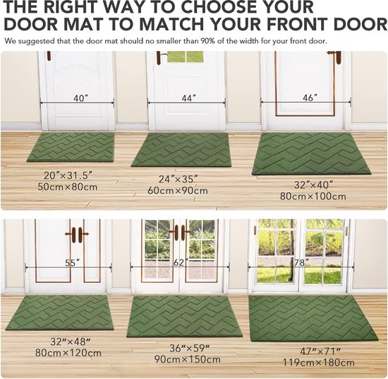 Welkom Deurmat,Elliptisch met Alfabetten Deurmat voor Entree Binnen Buiten Slijtvast Vuilbestendig Vangt water en vuil op Deurmat vooraan (80x100cm,Wit-7