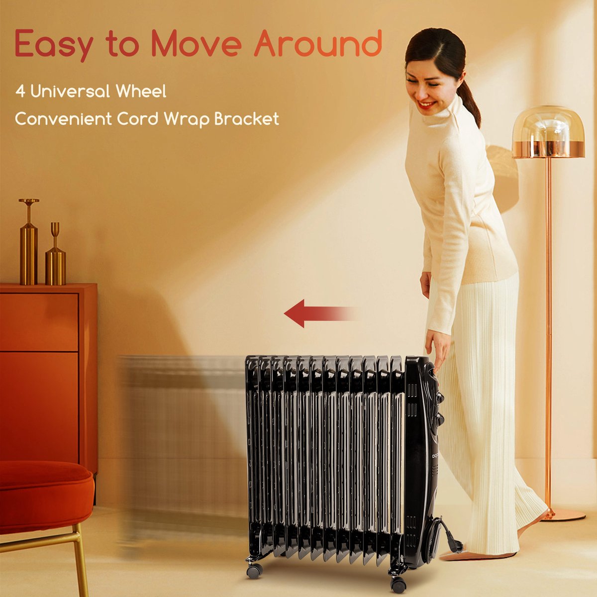 Aigostar Black Forest 33JIF – Oliegevulde radiator - Olieradiator - 3 Standen - 2500 Watt - Elektrische kachel - Zwart – foto 6
