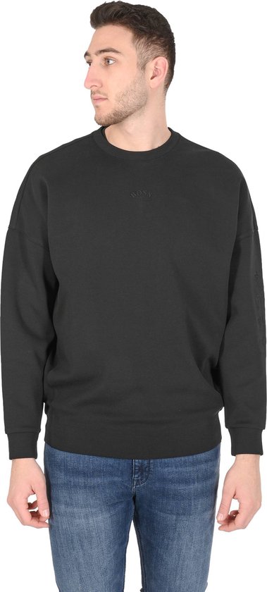 Zwart Sweatshirt Van Katoenmix