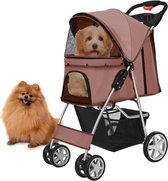 TOPMAST CHIEN BUGGY CLASSIC - MARRON - 4 ROUES