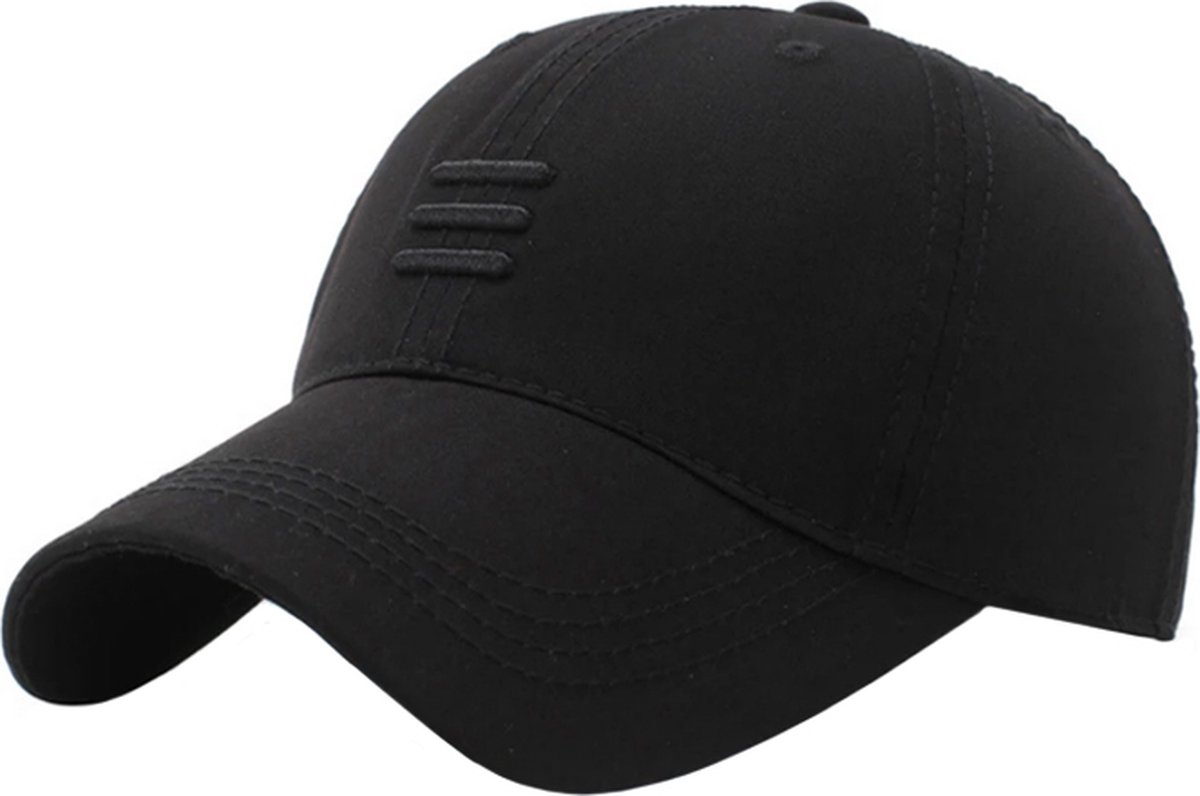 Baseball Cap Triple Stripe - All Black