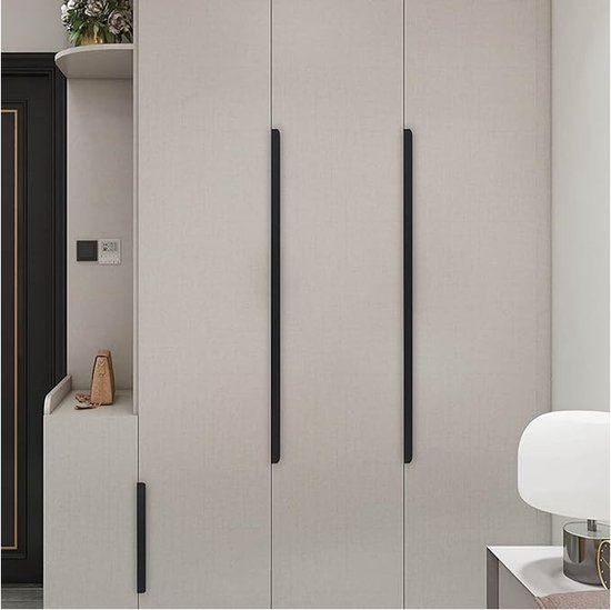 2 stuks meubelgrepen, onzichtbare handgreep, ladegrepen, aluminium kastgrepen, keukengreep, moderne verborgen deurgreep, handgrepen voor kasten, keuken, lade, deur, lengte: 800 mm, zwart