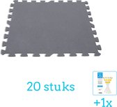 Intex Zwembadtegels - 50x50 cm - (8 Stuks per verpakking) - Grijs - 20 stuks - Voordeelverpakking - Inclusief WAYS Testrips (1 stuks)