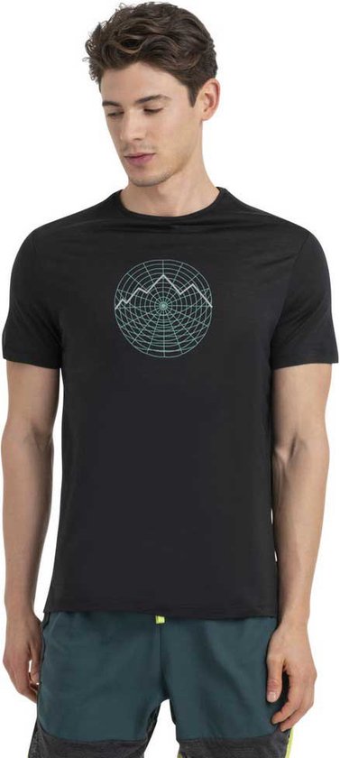 Icebreaker Merino 125 Cool-lite Sphere Iii Vision Grid T-shirt Met Korte Mouwen Zwart M Man