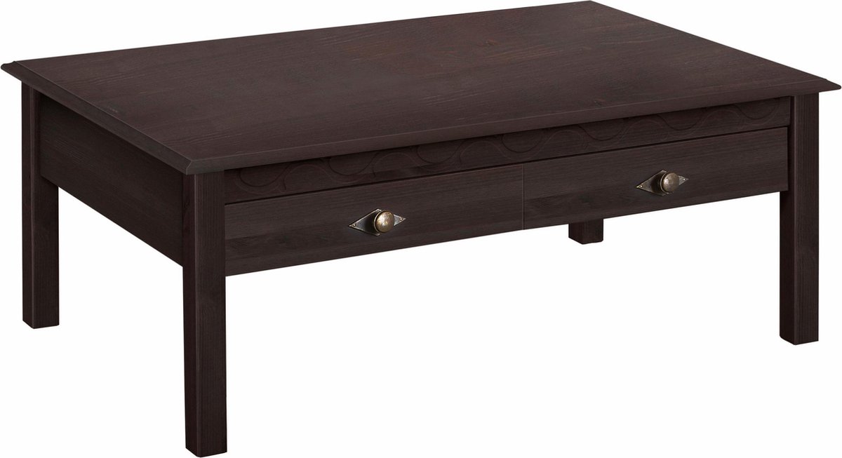 Laura-Koffietafel - 2-laden - Bruin Grenen