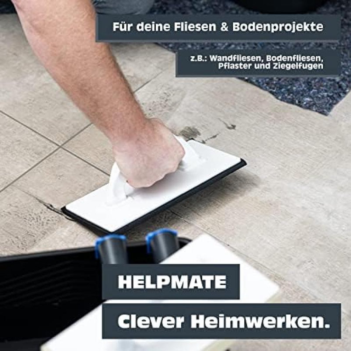 Set De Lavage HELPMATE 5 Pièces - Seau Plastique 12L + Accessoires Carrelage - Neuf