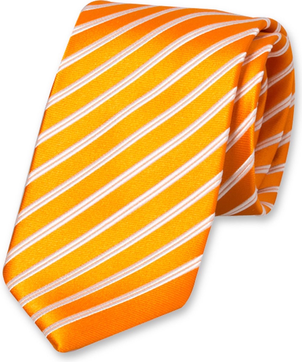 E.L. Cravatte Stropdas - Oranje-Wit - Zijde