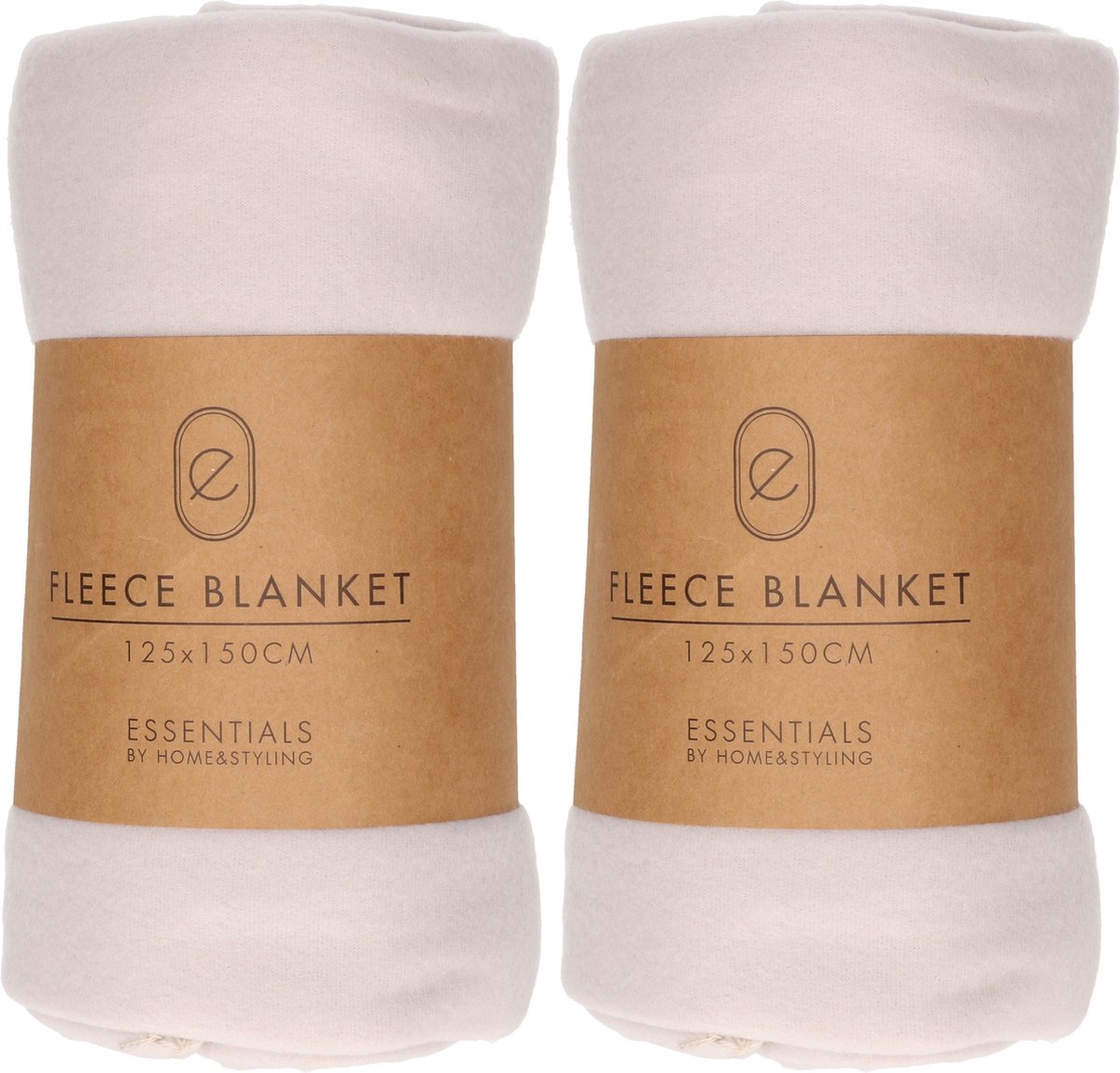 Fleece dekens/plaids - 2x - lichtgrijs - 125 x 150 cm